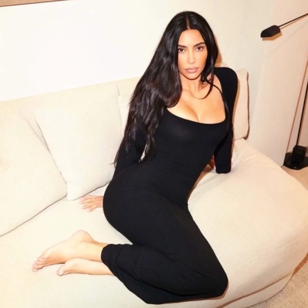 New Skims Soft Lounge Long Sleeve Dress Size Large - Picture 3 of 11